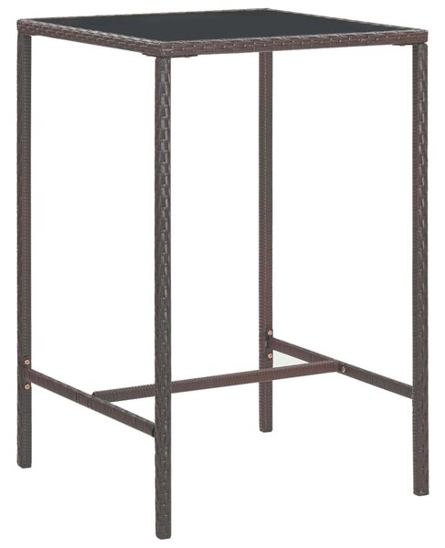 3 részes barna polyrattan kerti bárszett párnákkal