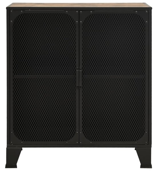 2 db rusztikus barna fém és MDF tárolószekrény 72 x 36 x 82 cm