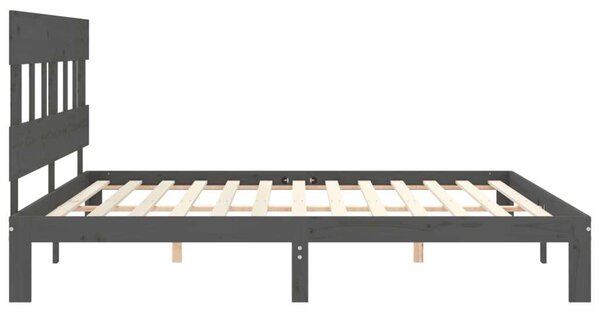 VidaXL Tömörfa Ágykeret - Fejtámlás - 200x200 cm