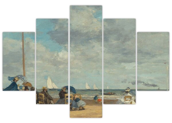 Kép - Eugène Boudin, Beach at Trouville, reprodukciók (150x105 cm)