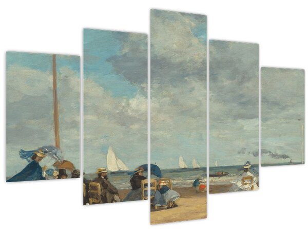 Kép - Eugène Boudin, Beach at Trouville, reprodukciók (150x105 cm)