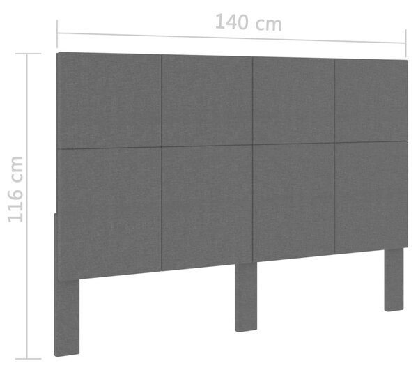 VidaXL Rugós Ágy - Szövet - Sötétszürke - 140x200 cm