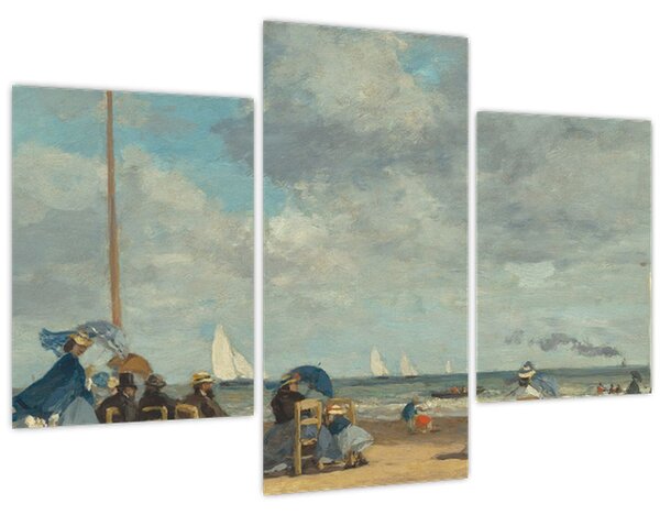 Kép - Eugène Boudin, Beach at Trouville, reprodukciók (90x60 cm)