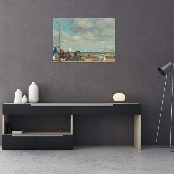 Kép - Eugène Boudin, Beach at Trouville, reprodukciók (70x50 cm)
