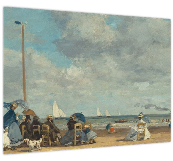 Kép - Eugène Boudin, Beach at Trouville, reprodukciók (70x50 cm)