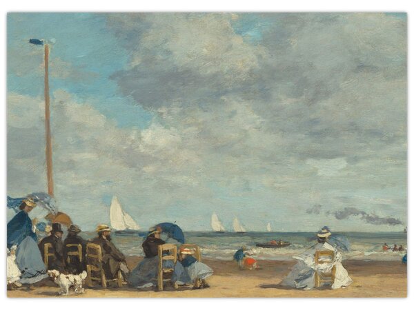 Kép - Eugène Boudin, Beach at Trouville, reprodukciók (70x50 cm)