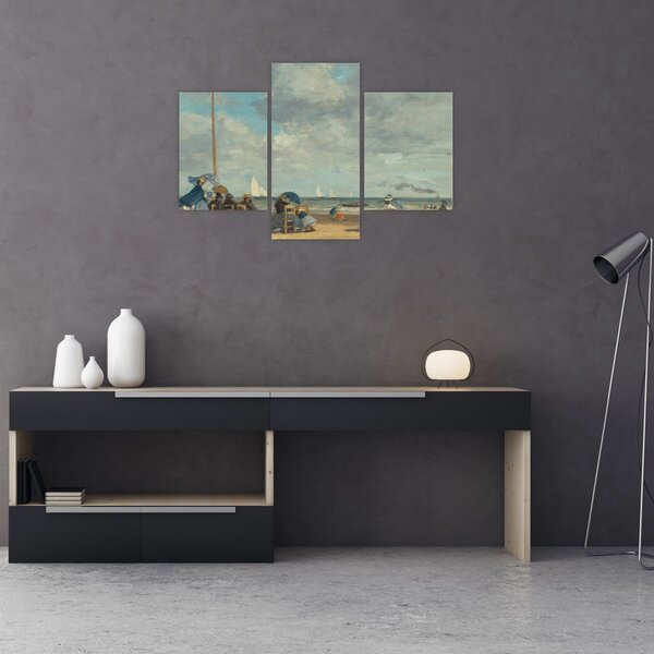 Kép - Eugène Boudin, Beach at Trouville, reprodukciók (90x60 cm)