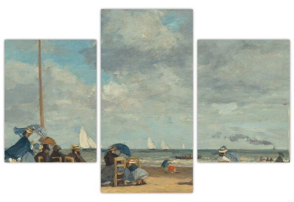 Kép - Eugène Boudin, Beach at Trouville, reprodukciók (90x60 cm)