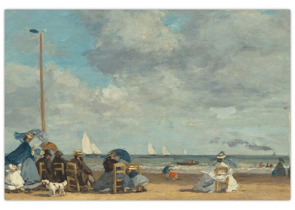Kép - Eugène Boudin, Beach at Trouville, reprodukciók (90x60 cm)