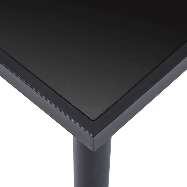 VidaXL Étkezőasztal - Fekete Edzett Üveg - 180x90 cm