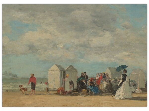 Kép - Eugène Boudin, Beach Scene, reprodukciók (70x50 cm)