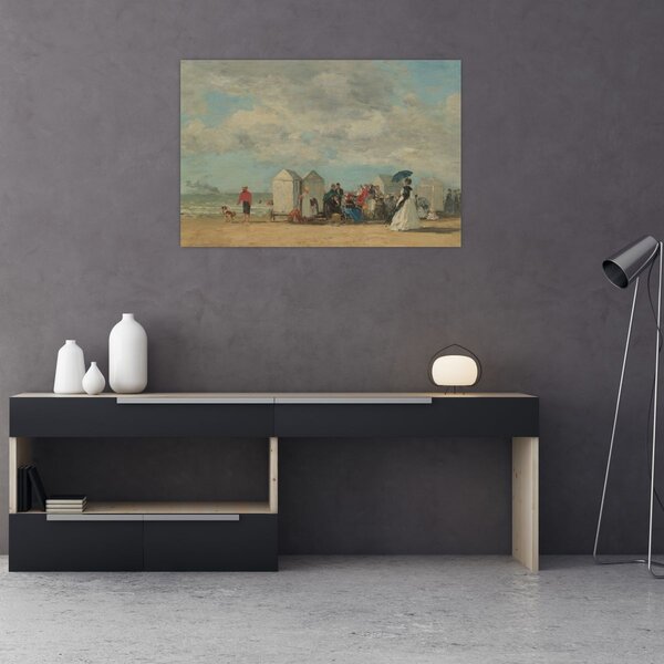 Kép - Eugène Boudin, Beach Scene, reprodukciók (90x60 cm)
