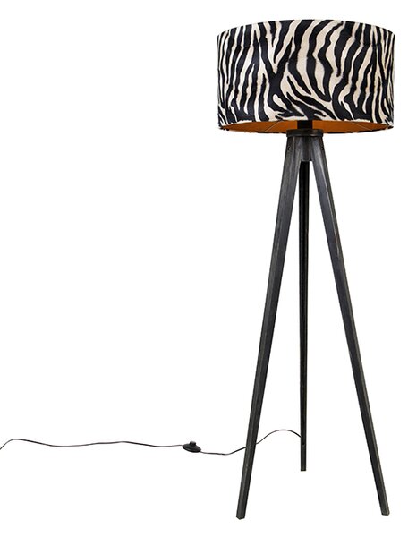 Állványlámpa állvány fekete, árnyékoló zebra 50 cm - Tripod Classic