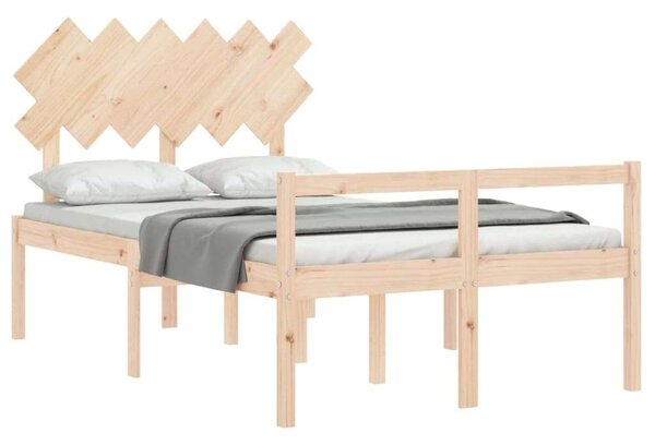 VidaXL Fenyőfa Ágykeret - Small Double - Fejtámlával