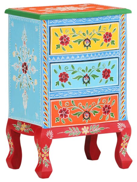 Kézzel festett tömör mangófa éjjeliszekrény 40 x 30 x 60 cm