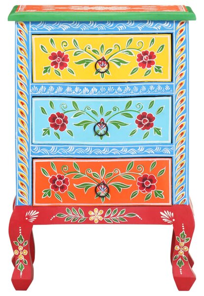 Kézzel festett tömör mangófa éjjeliszekrény 40 x 30 x 60 cm