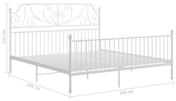 VidaXL Fehér Fém Ágykeret - 200x200 cm
