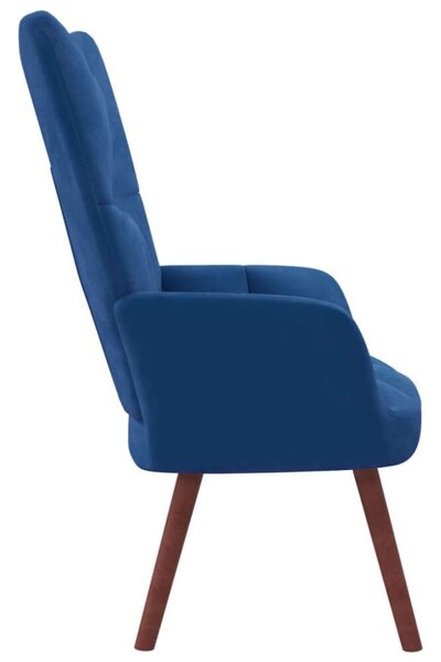 Bársony Pihenőfotel - Kék - 61,5x69x95,5 cm