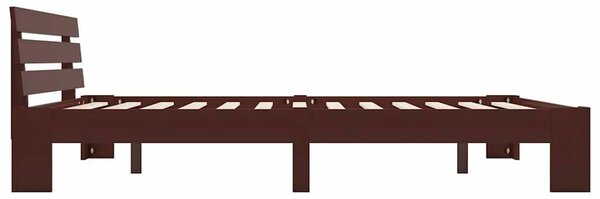 VidaXL sötétbarna tömör fenyőfa ágykeret 160 x 200 cm