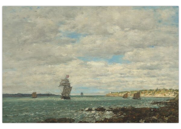 Kép - Eugène Boudin, Coast of Brittany, reprodukciók (90x60 cm)