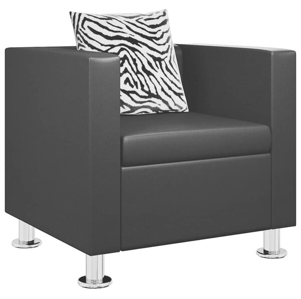 VidaXL Fekete Műbőr Fotel - 70x62.5x63 cm