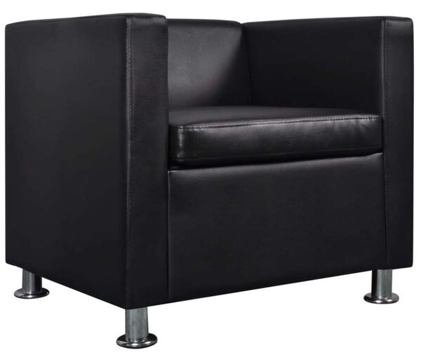 VidaXL Fekete Műbőr Fotel - 70x62.5x63 cm