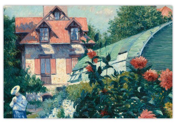 Kép - Gustave Caillebotte, Dahlias, Garden at Petit Gennevilliers, reprodukciók (90x60 cm)