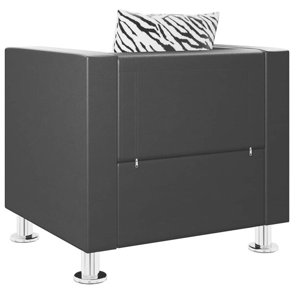 VidaXL Fekete Műbőr Fotel - 70x62.5x63 cm