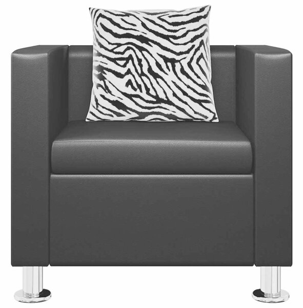 VidaXL Fekete Műbőr Fotel - 70x62.5x63 cm