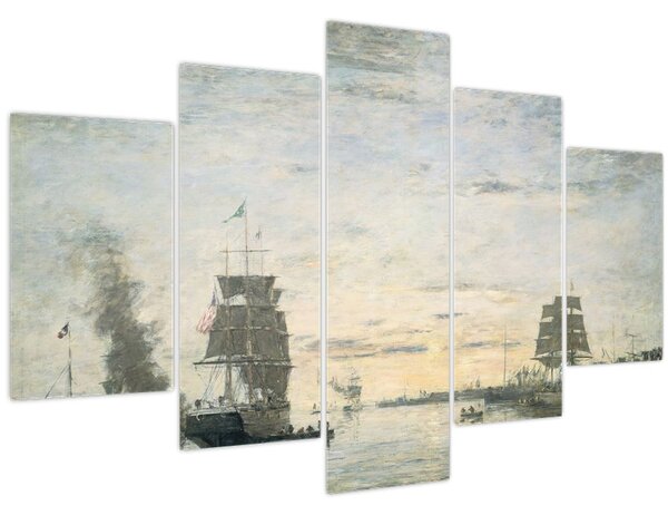 Kép - Eugène Boudin, Entrance to the Harbor, Le Havre, reprodukciók (150x105 cm)