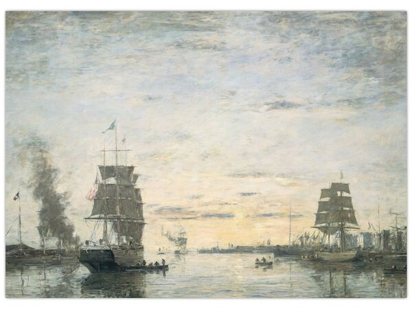 Kép - Eugène Boudin, Entrance to the Harbor, Le Havre, reprodukciók (70x50 cm)