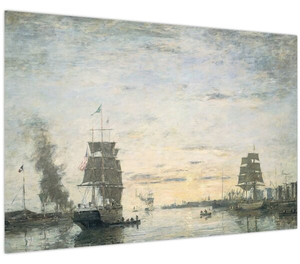 Kép - Eugène Boudin, Entrance to the Harbor, Le Havre, reprodukciók (90x60 cm)