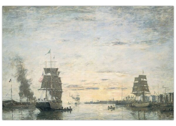 Kép - Eugène Boudin, Entrance to the Harbor, Le Havre, reprodukciók (90x60 cm)