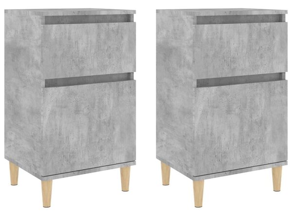2 db betonszürke éjjeliszekrény 40 x 35 x 70 cm