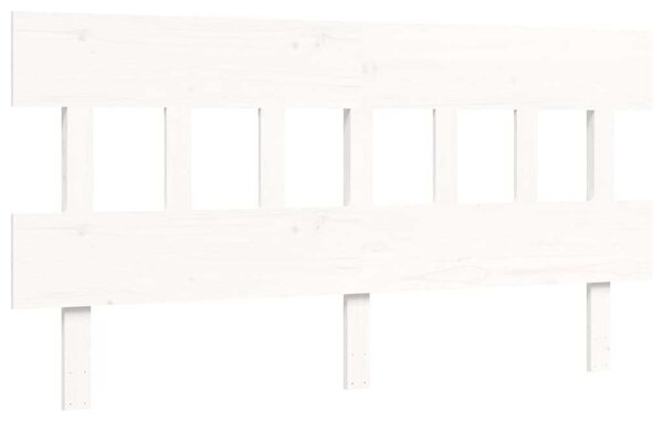 VidaXL Fehér Tömörfa Ágykeret - Fejtámlával - 160x200 cm