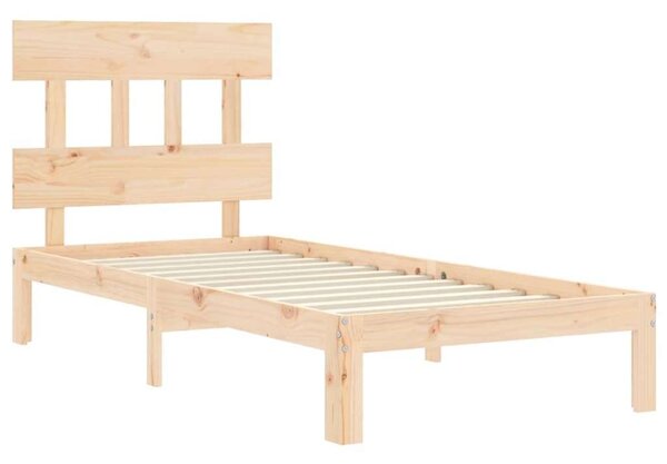 VidaXL tömör fa ágykeret fejtámlával 90 x 200 cm