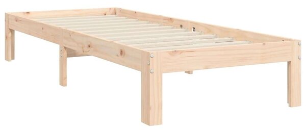 VidaXL tömör fa ágykeret fejtámlával 90 x 200 cm