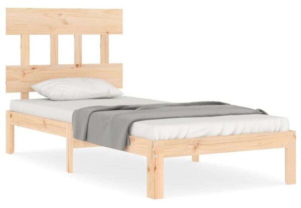 VidaXL tömör fa ágykeret fejtámlával 90 x 200 cm