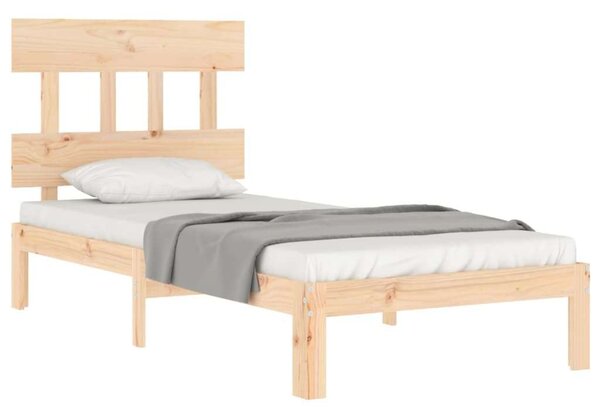 VidaXL tömör fa ágykeret fejtámlával 90 x 200 cm