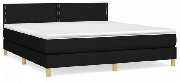 VidaXL fekete szövet rugós ágy matraccal 160x200 cm