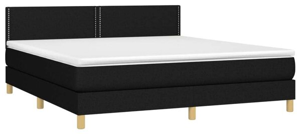 VidaXL fekete szövet rugós ágy matraccal 160x200 cm