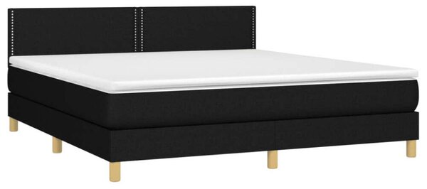 VidaXL fekete szövet rugós ágy matraccal 160x200 cm