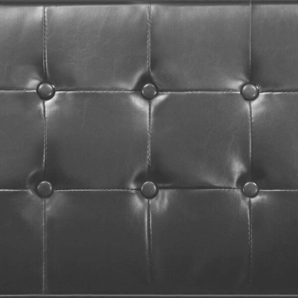 VidaXL Fekete Műbőr Fotel - Chesterfield Stílus - 75x70x75 cm