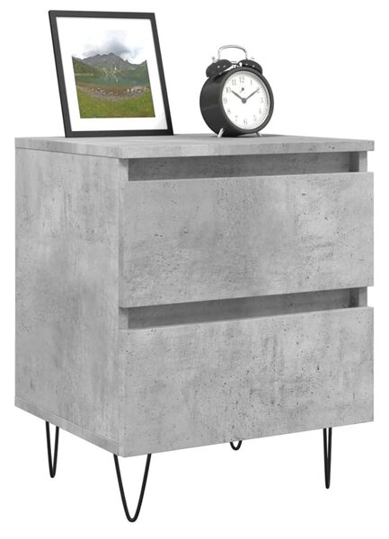 Betonszürke szerelt fa éjjeliszekrény 40x35x50 cm