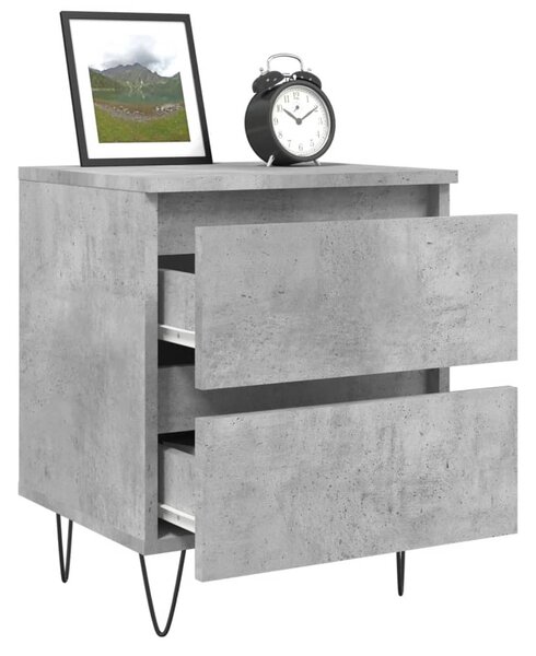 Betonszürke szerelt fa éjjeliszekrény 40x35x50 cm