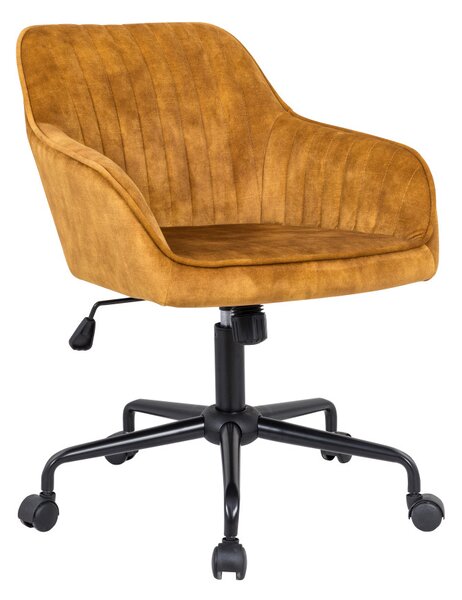 Stílusos irodai szék Esmeralda mustársárga bársony