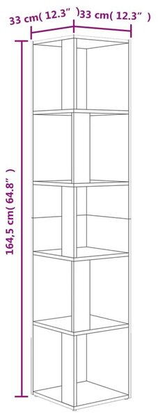 Sarok Polcrendszer - Sonoma Tölgy - 5 Rekeszes - 164,5 cm