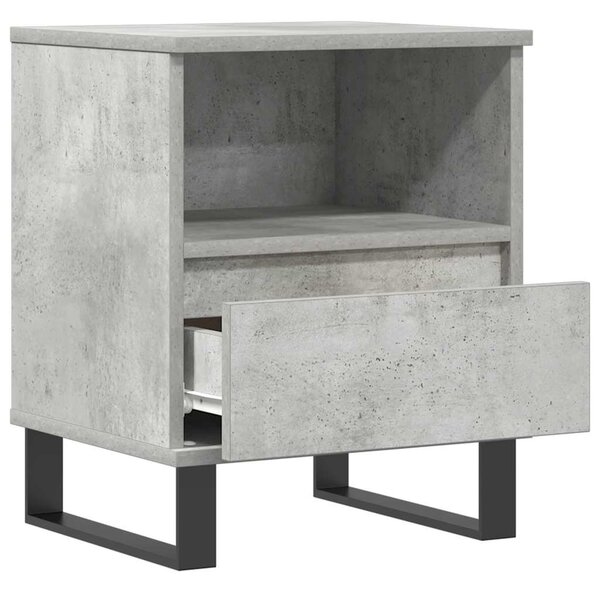 2 db betonszürke szerelt fa éjjeliszekrény 40 x 35 x 50 cm