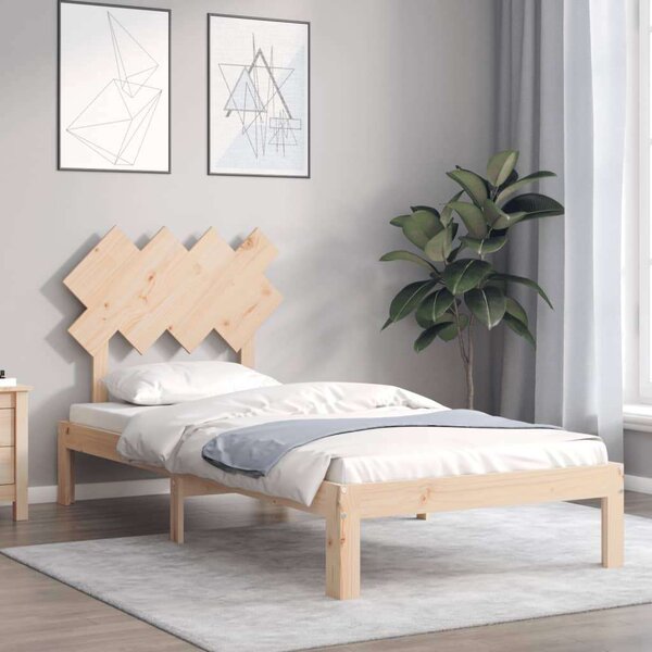 VidaXL Tömörfa Ágykeret Fejtámlával - 90x200 cm