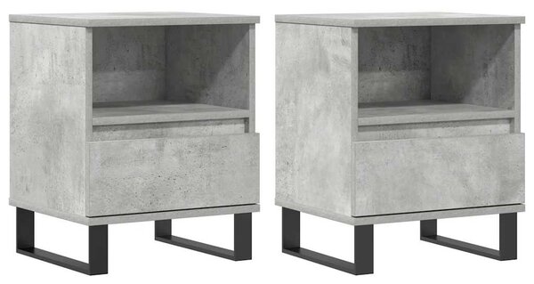 2 db betonszürke szerelt fa éjjeliszekrény 40 x 35 x 50 cm